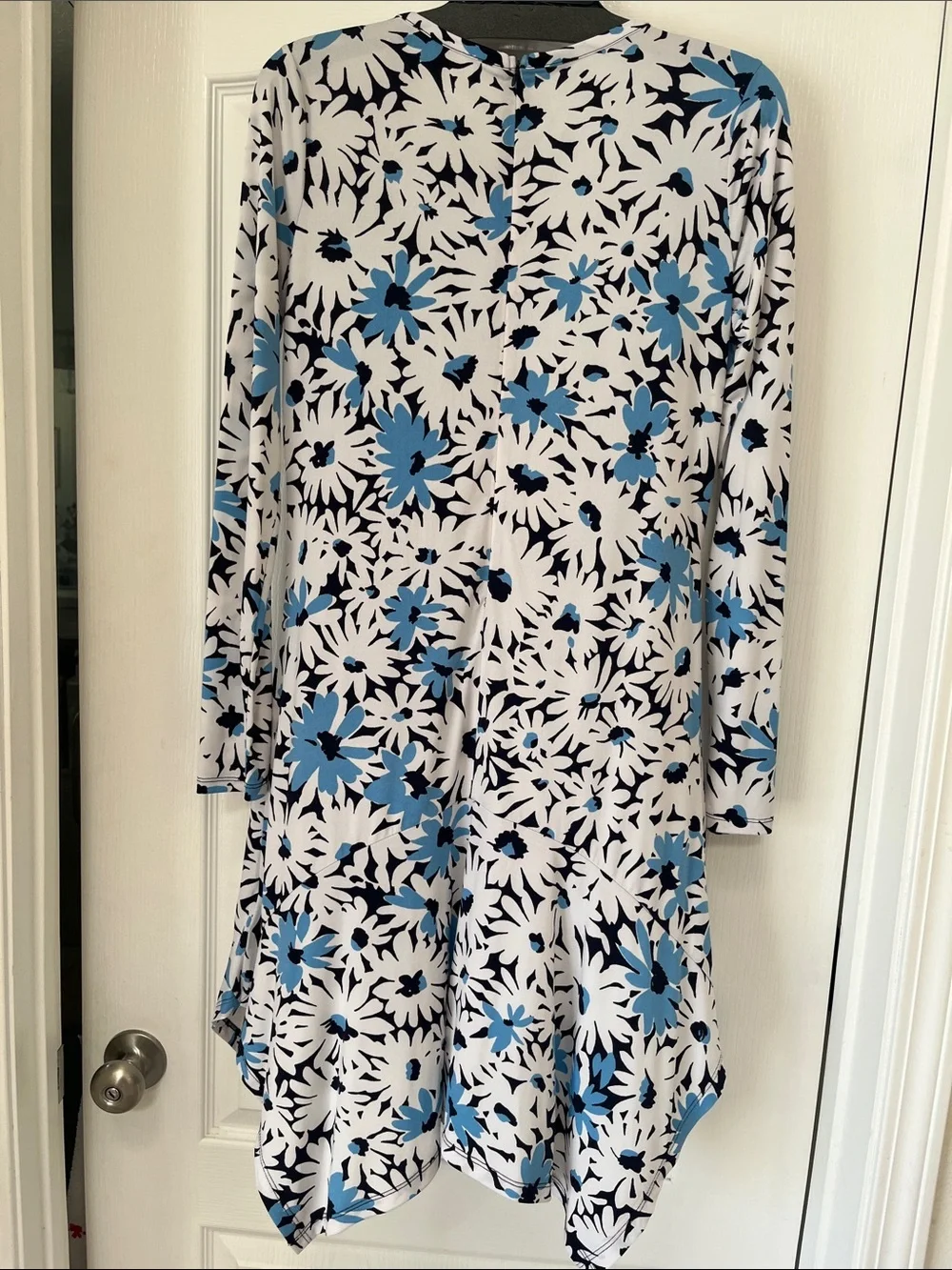 Michael Kors long sleeve Dress - White & Blue daisy print, M
